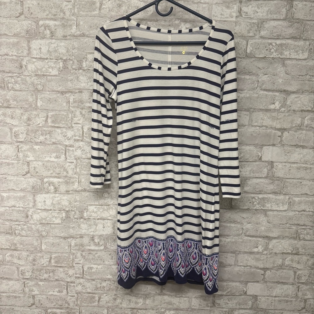 Lilly Pulitzer‎ Long Sleeve Striped Dress Women’s Medium Cotton